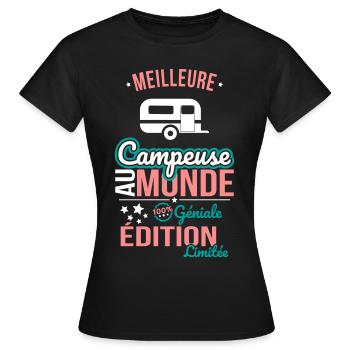 Best Camper in the World - 100% Awesome - Women's T-Shirt - black - Front - AI Model Female 172 dark (172cm)