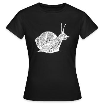 Vintage realistische Schnecke - Frauen T-Shirt - Schwarz - Vorne - AI Model Female 172 dark (172cm)