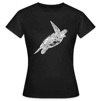 Tortue vintage en surface - T-shirt Femme - noir - Devant - AI Model Female 172 dark (172cm)