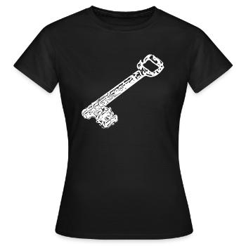 Vintage uralt rostig rustikale Hausschlüssel - Frauen T-Shirt - Schwarz - Vorne - AI Model Female 172 dark (172cm)