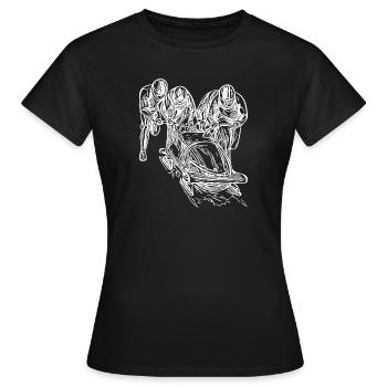 Bobsleigh four-man bobsleigh in the ice channel - Women's T-Shirt - black - Front - AI Model Female 172 dark (172cm)