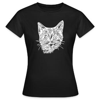 Chaton mignon et mignon - T-shirt Femme - noir - Devant - AI Model Female 172 dark (172cm)
