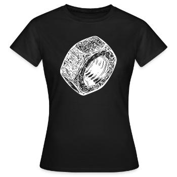 Surface lumineuse de l’écrou à vis - T-shirt Femme - noir - Devant - AI Model Female 172 dark (172cm)