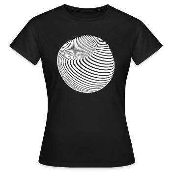 Geometric sphere body with stripes - Women's T-Shirt - black - Front - AI Model Female 172 dark (172cm)