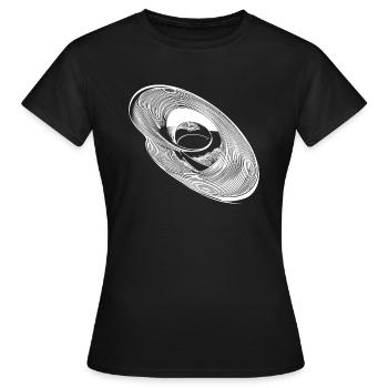 Ellipses de cercle géométrique Lignes paraboles - T-shirt Femme - noir - Devant - AI Model Female 172 dark (172cm)