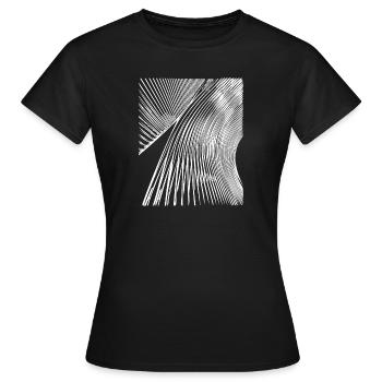 Courbes abstraites - T-shirt Femme - noir - Devant - AI Model Female 172 dark (172cm)