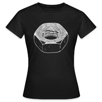 Écrou à vis avec surface vintage - T-shirt Femme - noir - Devant - AI Model Female 172 dark (172cm)