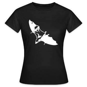 Segelnder Flughund im Gleitflug - Frauen T-Shirt - Schwarz - Vorne - AI Model Female 172 dark (172cm)