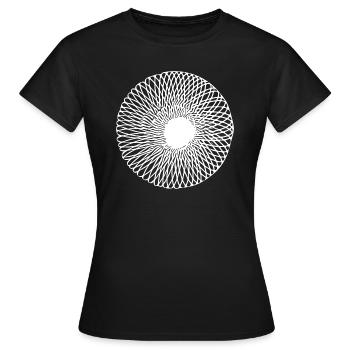 Illusion de ligne circulaire optique optique géométrique 3D - T-shirt Femme - noir - Devant - AI Model Female 172 dark (172cm)