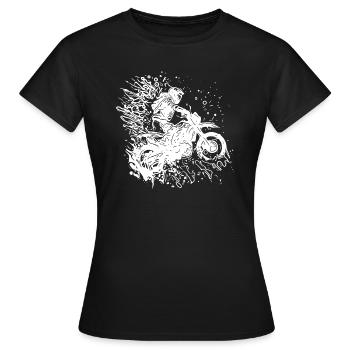 Motorrad Tattoo Splash Rennsport Style - Frauen T-Shirt - Schwarz - Vorne - AI Model Female 172 dark (172cm)