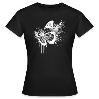 Splash Tattoo Tinte Schmetterling - Frauen T-Shirt - Schwarz - Vorne - AI Model Female 172 dark (172cm)