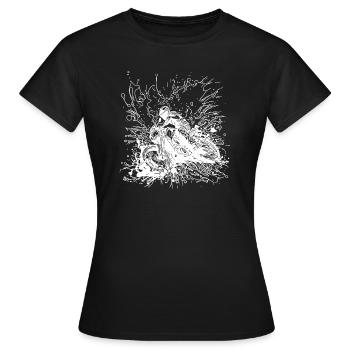 Rennsport Motorrad Splash Style - Frauen T-Shirt - Schwarz - Vorne - AI Model Female 172 dark (172cm)
