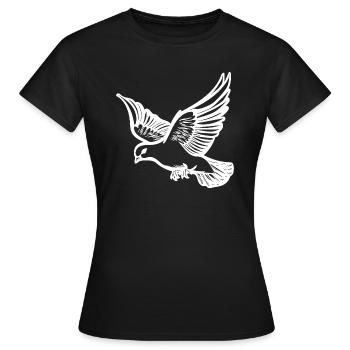 Pigeon volant sur de grandes ailes larges - T-shirt Femme - noir - Devant - AI Model Female 172 dark (172cm)
