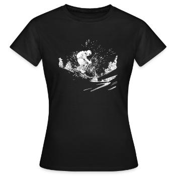 Skieur Hors route Extérieur Poudreuse Neige Style - T-shirt Femme - noir - Devant - AI Model Female 172 dark (172cm)