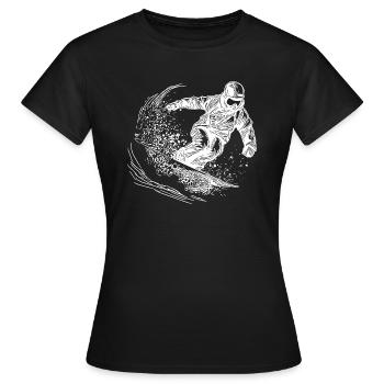 Poudreuse Ski de neige Hors route Style extérieur - T-shirt Femme - noir - Devant - AI Model Female 172 dark (172cm)