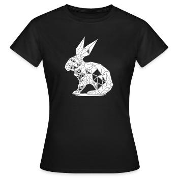 Géométrie Lapin Lignes Géométrie Lapin - T-shirt Femme - noir - Devant - AI Model Female 172 dark (172cm)