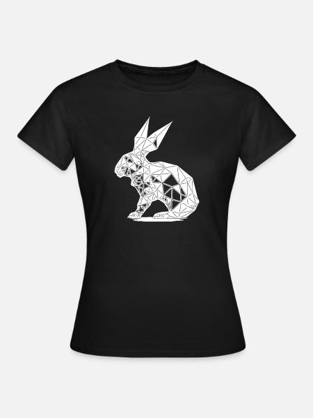 Geometric Rabbit Geometry Lines Rabbit - Women's T-Shirt - black