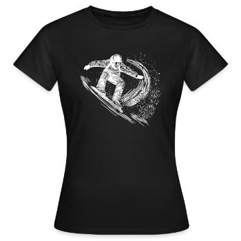 Deep Snow Snowboard Ride Jump Style Move - Women's T-Shirt - black - Front - AI Model Female 172 dark (172cm)