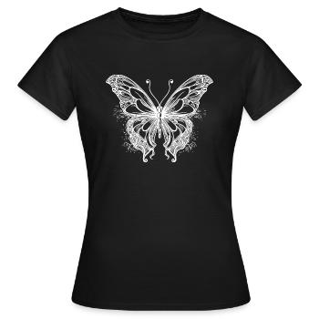 Lignes de tatouage minces Style Butterfly Dream - T-shirt Femme - noir - Devant - AI Model Female 172 dark (172cm)