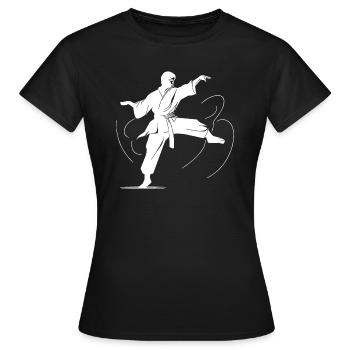 Compétition d’arts martiaux de karaté - T-shirt Femme - noir - Devant - AI Model Female 172 dark (172cm)