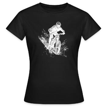 Schlamm Mountainbiker Outdoor Abfahrt - Frauen T-Shirt - Schwarz - Vorne - AI Model Female 172 dark (172cm)