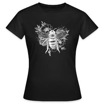 Fleissige Biene auf einer Blüten Blumen - Frauen T-Shirt - Schwarz - Vorne - AI Model Female 172 dark (172cm)
