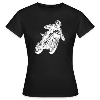 Motorradfahrer Rennsport Geländefahrt - Frauen T-Shirt - Schwarz - Vorne - AI Model Female 172 dark (172cm)