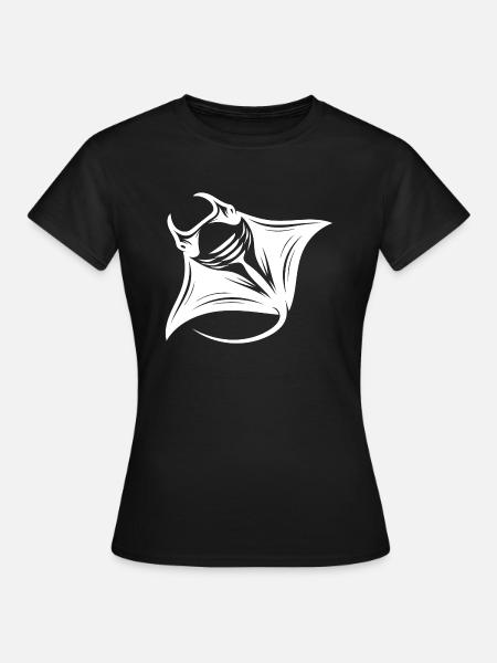 Eleganter riesiger Mantarochen im Flug - Frauen T-Shirt - Schwarz