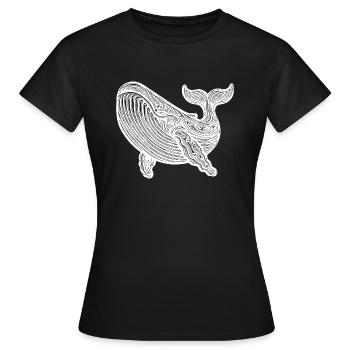 Grande baleine plongeuse Vintage créature de mer - T-shirt Femme - noir - Devant - AI Model Female 172 dark (172cm)