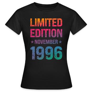 Fête d'anniversaire en édition limitée Vintage 1996 - T-shirt Femme - noir - Devant - AI Model Female 172 dark (172cm)
