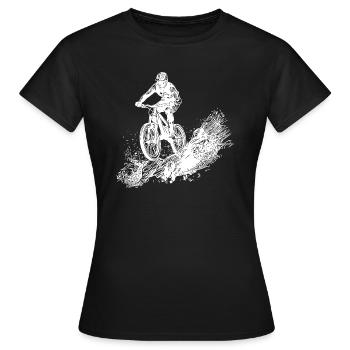 Radfahrer Schlamm Berg Abfahrt - Frauen T-Shirt - Schwarz - Vorne - AI Model Female 172 dark (172cm)