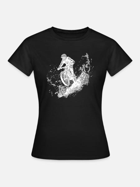Regen Radfahrer Schlamm Wald Abfahrt - Frauen T-Shirt - Schwarz