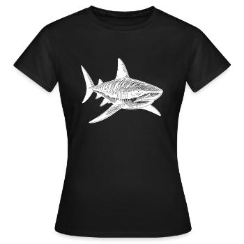 Grand requin tigre Vintage requin animal préféré - T-shirt Femme - noir - Devant - AI Model Female 172 dark (172cm)