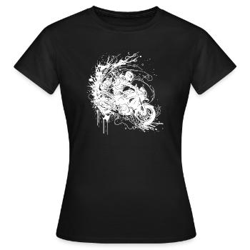 Off-Road Vague Moto Sport Moto Splash Style - T-shirt Femme - noir - Devant - AI Model Female 172 dark (172cm)