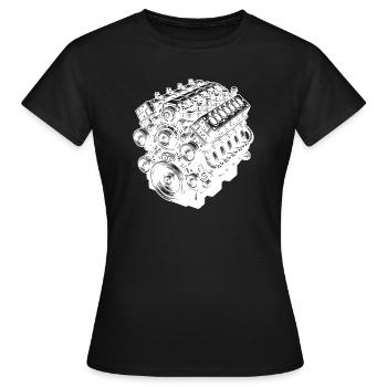 Bloc moteur Cylindre cylindre ventilateur Moteur - T-shirt Femme - noir - Devant - AI Model Female 172 dark (172cm)