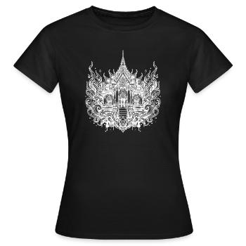 Temple classique de la Thaïlande - T-shirt Femme - noir - Devant - AI Model Female 172 dark (172cm)