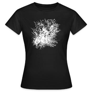 Motorrad Bikerstyle Custombike Rennsport Splash - Frauen T-Shirt - Schwarz - Vorne - AI Model Female 172 dark (172cm)