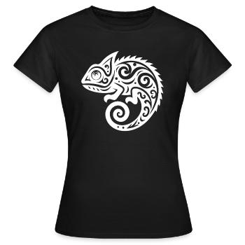 Caméléon Tattoo Écailles Creepers Déguisement - T-shirt Femme - noir - Devant - AI Model Female 172 dark (172cm)