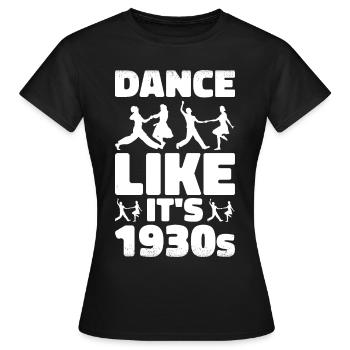 Lindy Hop Tänzer Swing Tanzpaar Swing Dance - Frauen T-Shirt - Schwarz - Vorne - AI Model Female 172 dark (172cm)