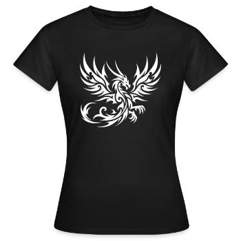 Dragon tribal de tatouage sauvage avec des ailes - T-shirt Femme - noir - Devant - AI Model Female 172 dark (172cm)