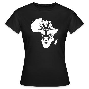 Africa Continent Masks Jewelry Tattoo - Women's T-Shirt - black - Front - AI Model Female 172 dark (172cm)