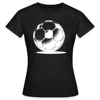 Fußball mit Schatten - Frauen T-Shirt - Schwarz - Vorne - AI Model Female 172 dark (172cm)