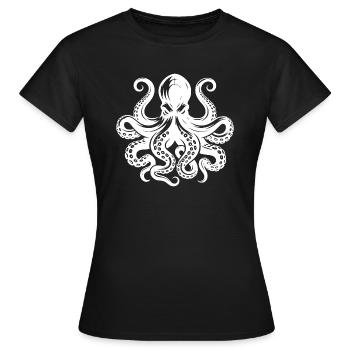 Pieuvre sinistre avec tentacules et ventouses - T-shirt Femme - noir - Devant - AI Model Female 172 dark (172cm)