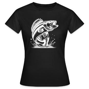 Prédateur élégant sauteur de sandre - T-shirt Femme - noir - Devant - AI Model Female 172 dark (172cm)