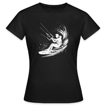 Sport Kite Surfer Without Kite Splash Sea Water - Women's T-Shirt - black - Front - AI Model Female 172 dark (172cm)