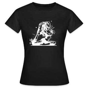 Yoga Schülerin in tiefer Konzentration Übung - Frauen T-Shirt - Schwarz - Vorne - AI Model Female 172 dark (172cm)