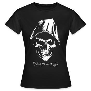Ravi de vous rencontrer - T-shirt Femme - noir - Devant - AI Model Female 172 dark (172cm)