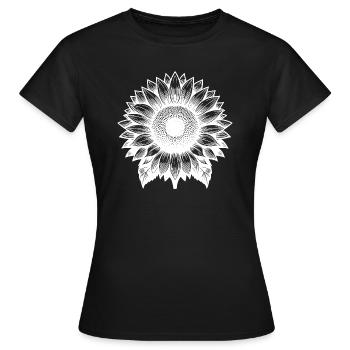 Large Blooming Sunflower - Women's T-Shirt - black - Front - AI Model Female 172 dark (172cm)