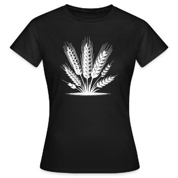 Unterschiedliche Ähren Getreidesorten - Frauen T-Shirt - Schwarz - Vorne - AI Model Female 172 dark (172cm)