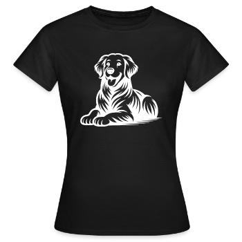 Vierbeiner Hunde Golden Retriever Porträt - Frauen T-Shirt - Schwarz - Vorne - AI Model Female 172 dark (172cm)
